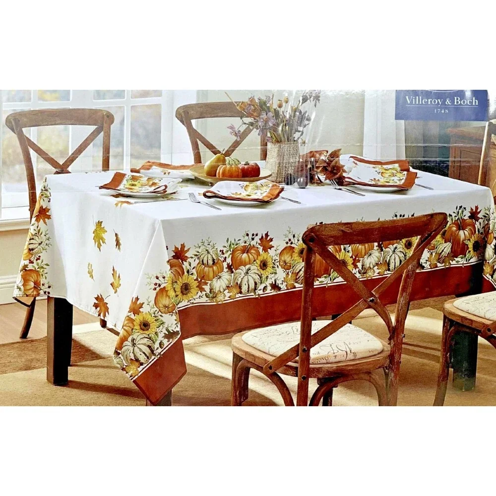 Villeroy & Boch Thanksgiving Fall Tablecloth Pumpkin Splendor 60 x 84 Oblong